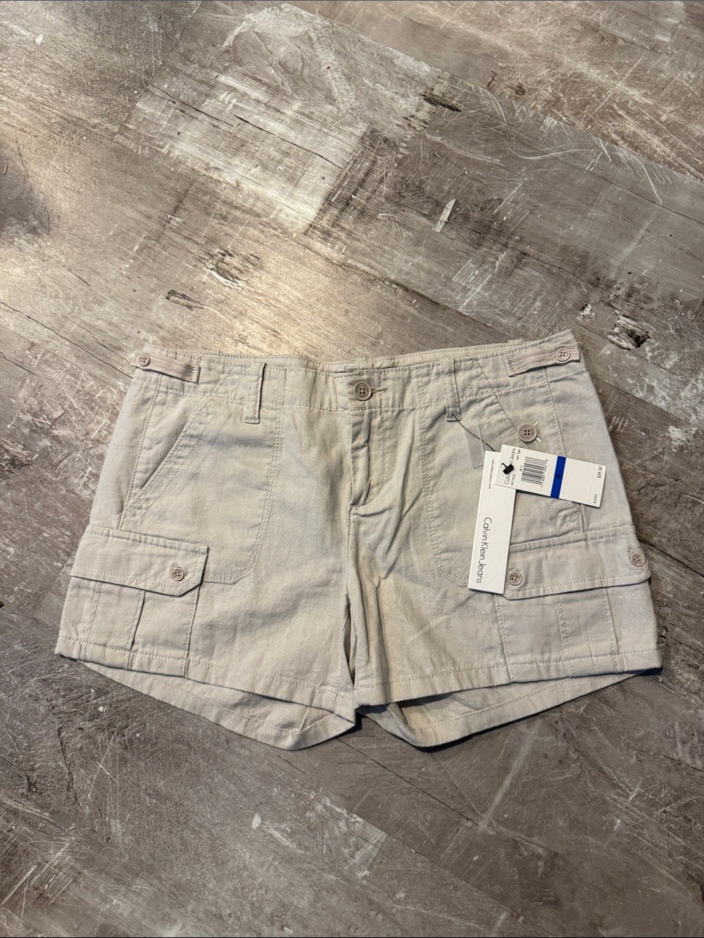 Calvin Klein Women's Cargo Shorts in Light Beige